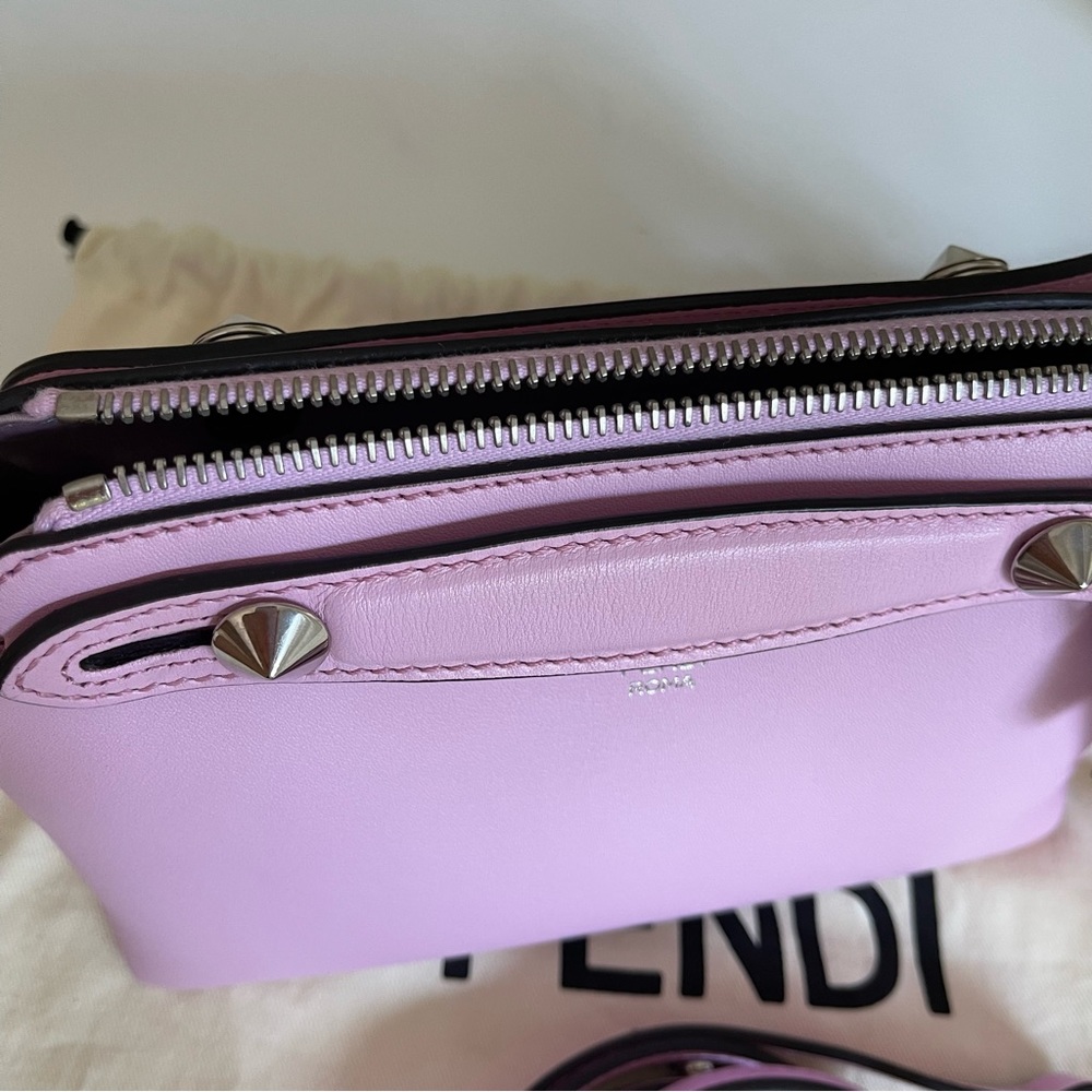 NEW Fendi Vitello Dolce Crystal Croc Tail Mini By The Way Boston Bag Pink - Picture 11 of 17